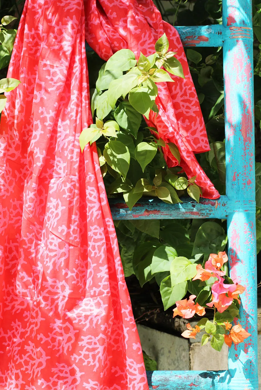 Coral Printed Cotton Sarong Pareo