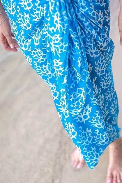 Coral Printed Cotton Sarong Pareo
