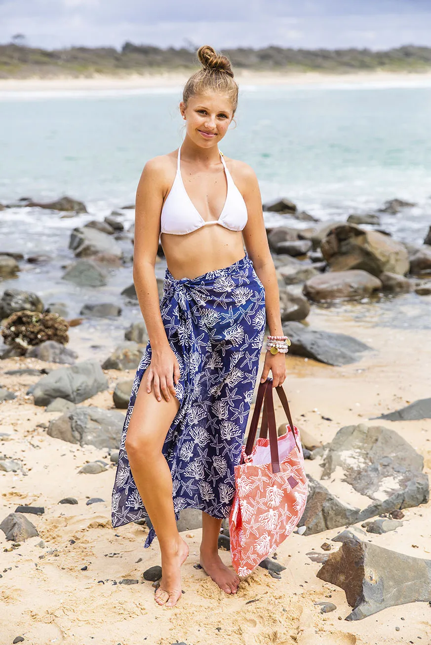 Coral Reef Printed Cotton Sarong Pareo
