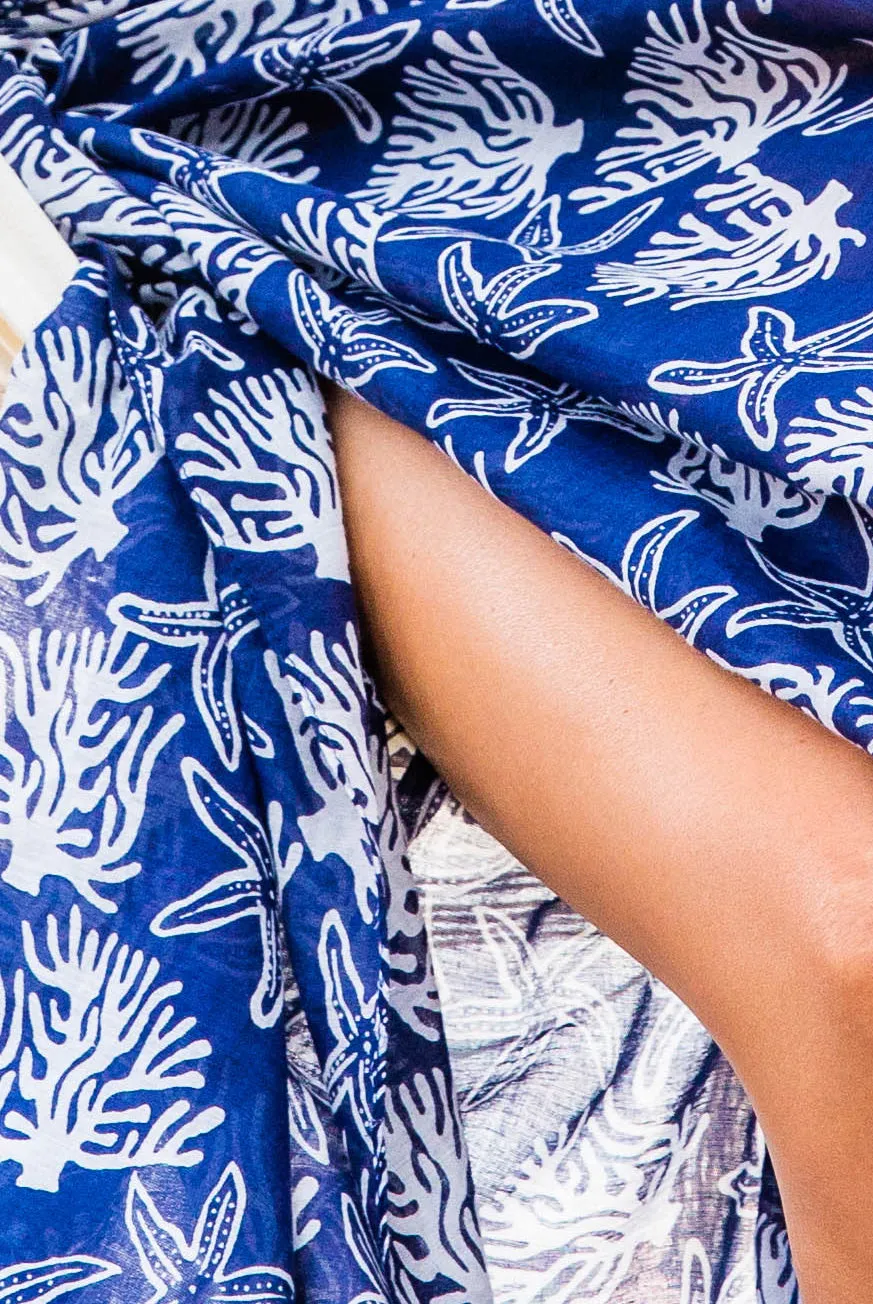 Coral Reef Printed Cotton Sarong Pareo