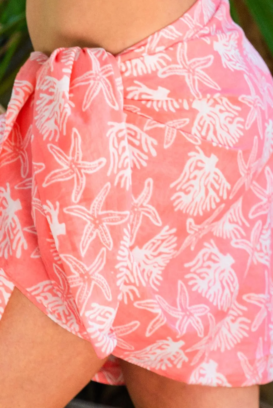 Coral Reef Printed Cotton Sarong Pareo