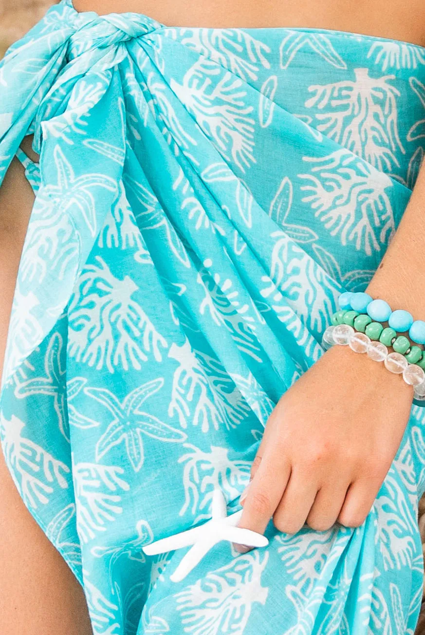 Coral Reef Printed Cotton Sarong Pareo