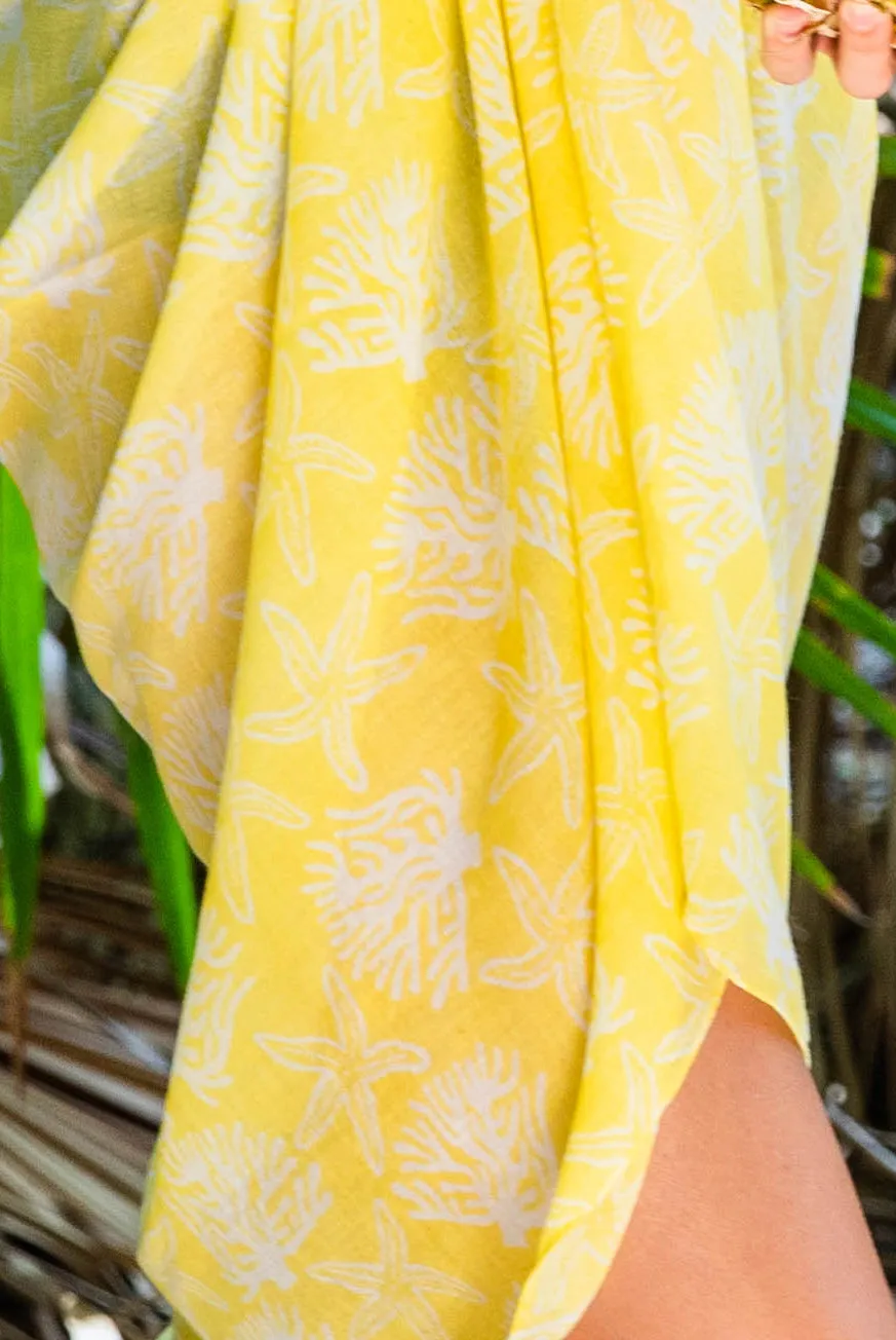 Coral Reef Printed Cotton Sarong Pareo