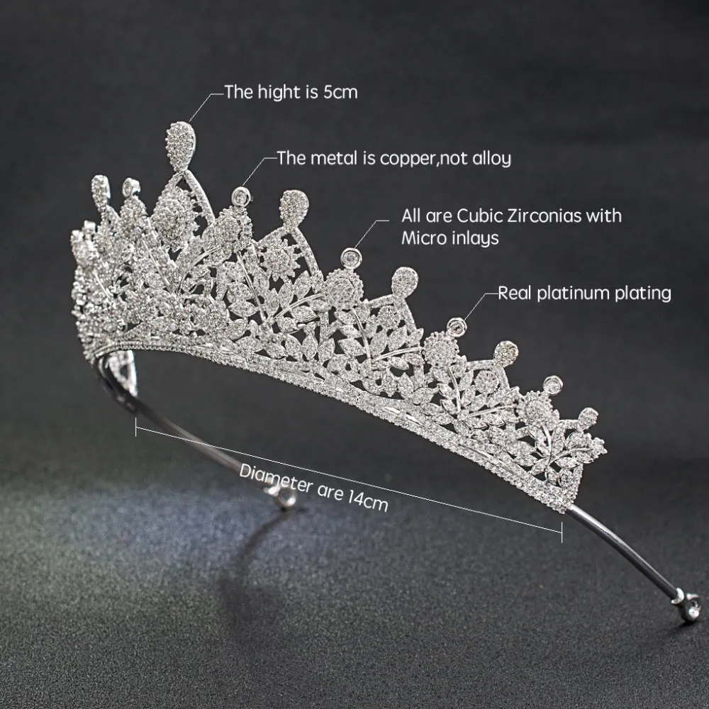 Cubic zircon wedding bridal tiara diadem hair jewelry CH10003
