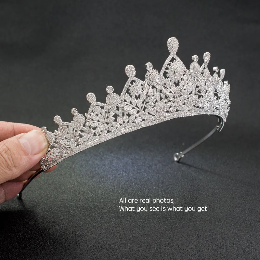 Cubic zircon wedding bridal tiara diadem hair jewelry CH10003