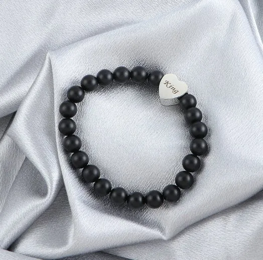 Custom Beaded Bracelet - Personalized Name Bracelet for Men Women - Gift for Him Dad Husband Boyfriend - Fathers Day Christmas Birthday ID Bracelet