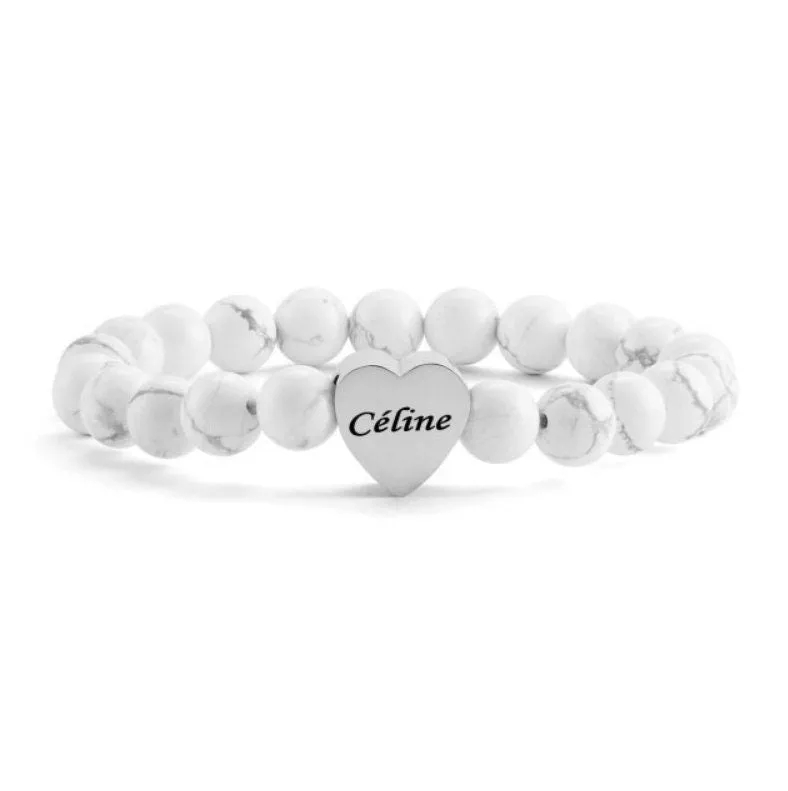 Custom Beaded Bracelet - Personalized Name Bracelet for Men Women - Gift for Him Dad Husband Boyfriend - Fathers Day Christmas Birthday ID Bracelet