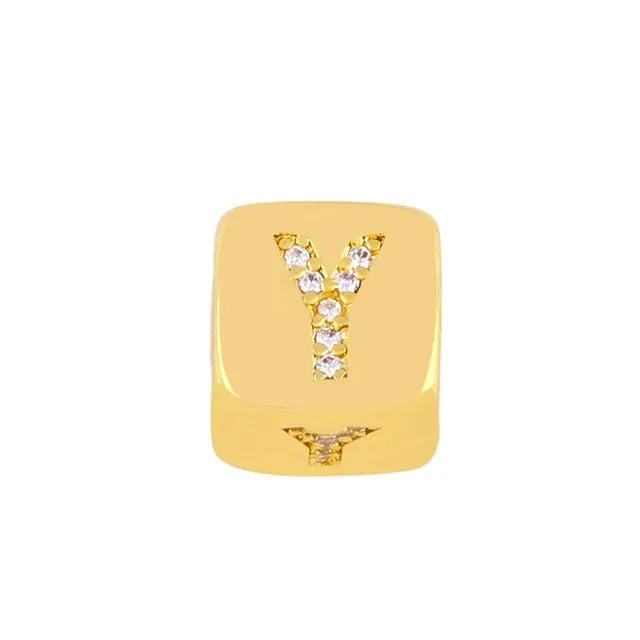 Custom Letter Bangle Bracelet 14K Yellow Gold Women Anniverssary Jewelry