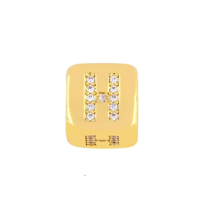 Custom Letter Bangle Bracelet 14K Yellow Gold Women Anniverssary Jewelry