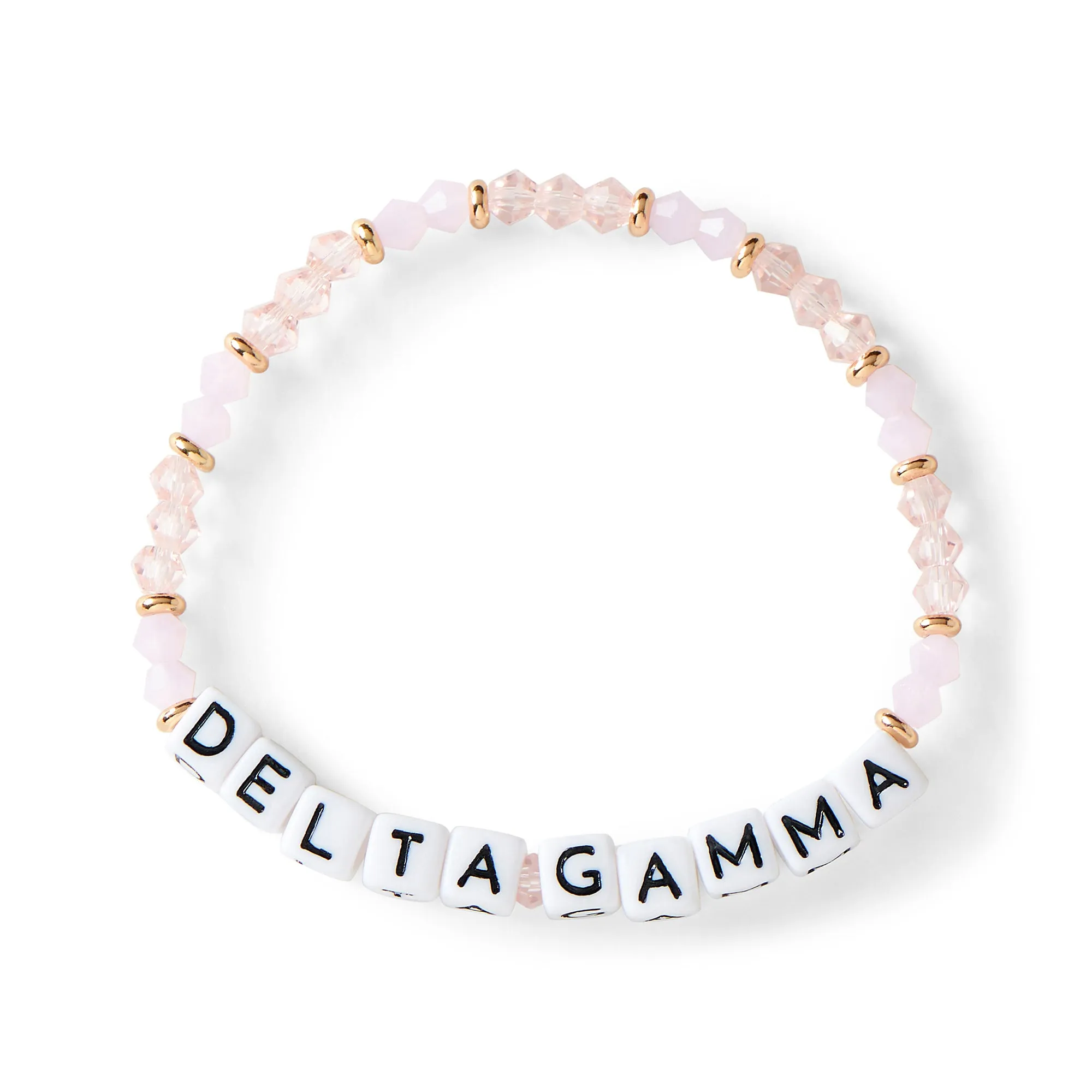 Delta Gamma Bracelet With Glass Beads and 18K Gold Accent Beads