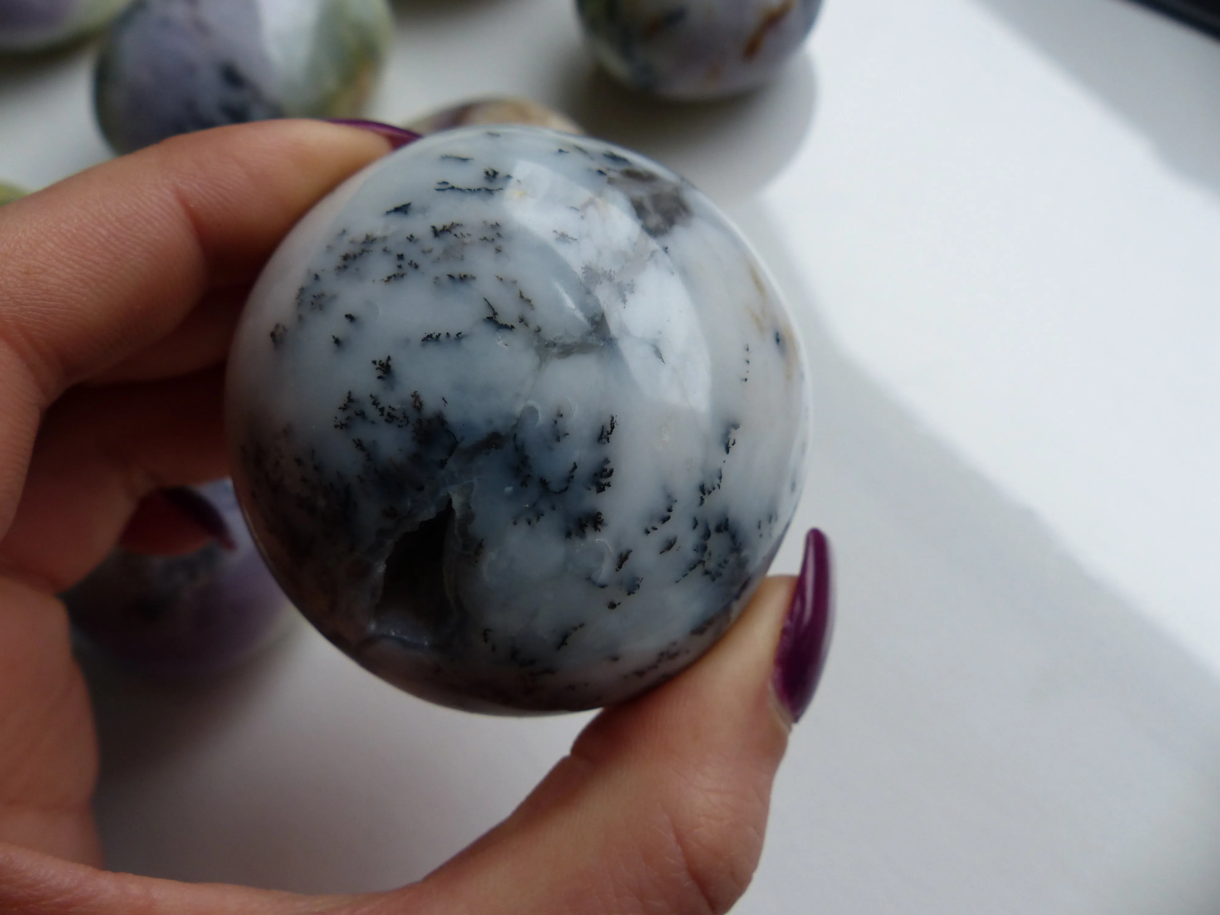 Dendritic Opal Palm Stone (#1)
