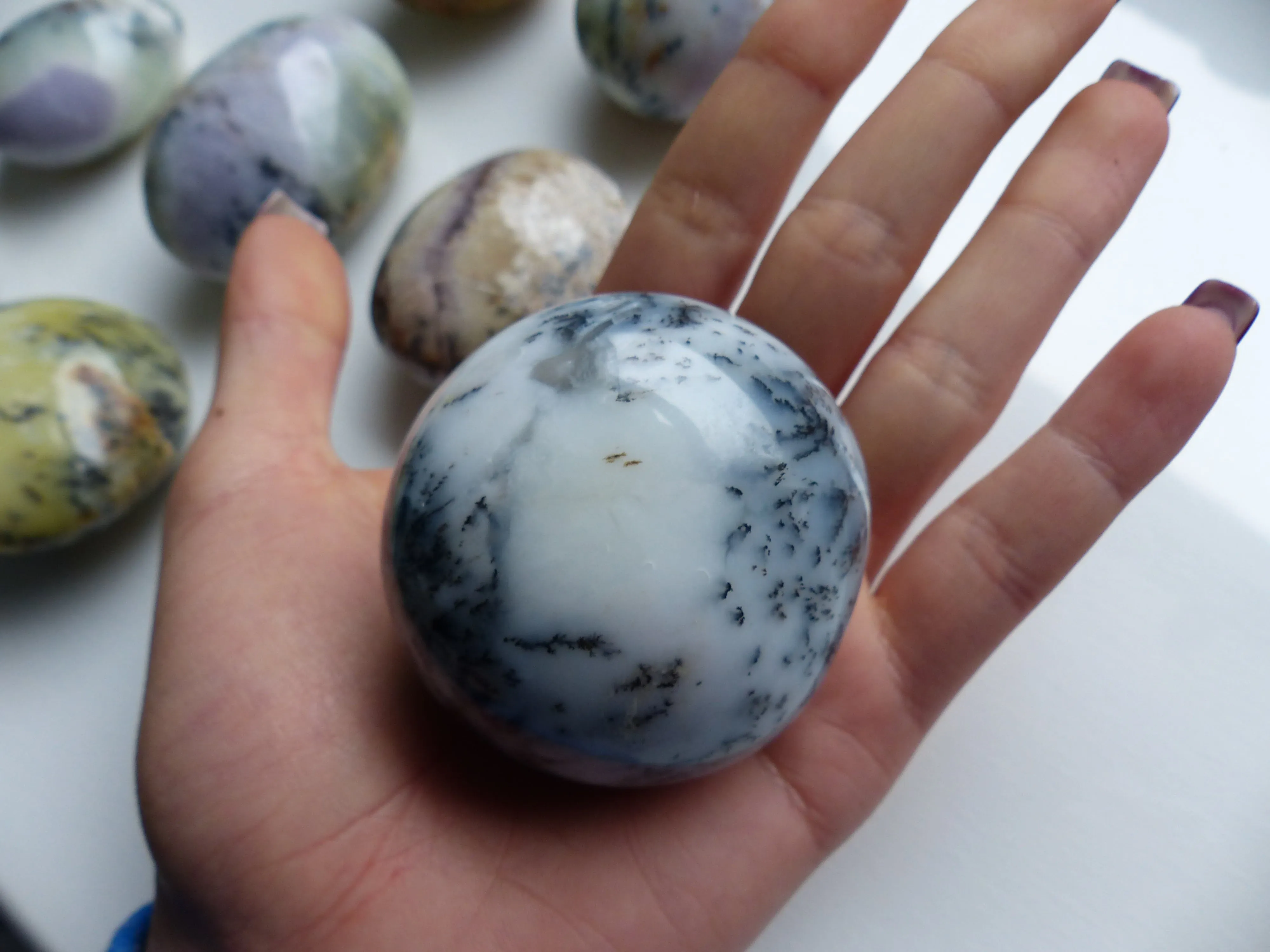 Dendritic Opal Palm Stone (#1)