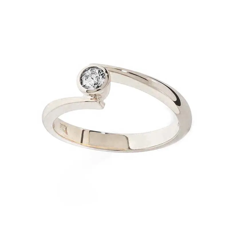 Diamond Gold Contemporary Engagement Ring