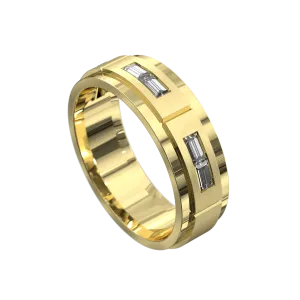 Double Emerald Polished & Matt Ring