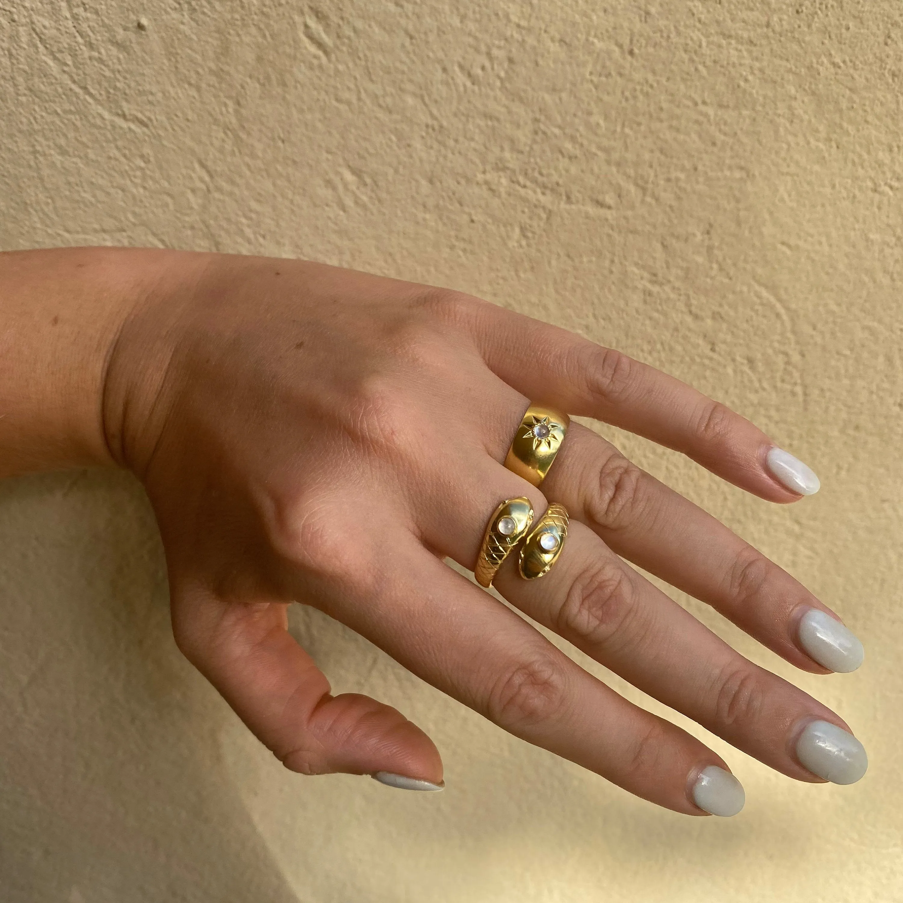 Double Headed Serpent 14K Gold Vermeil Ring