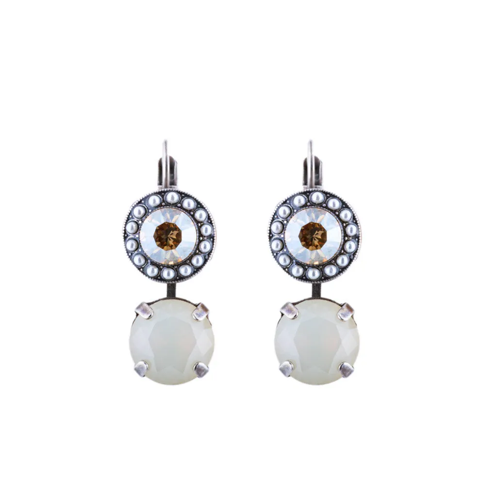 Double Stone Leverback Earrings in "Butter Pecan" *Custom*
