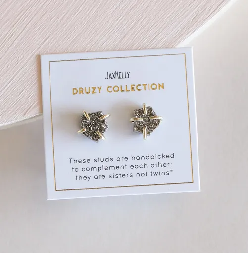 Druzy Prong Earrings