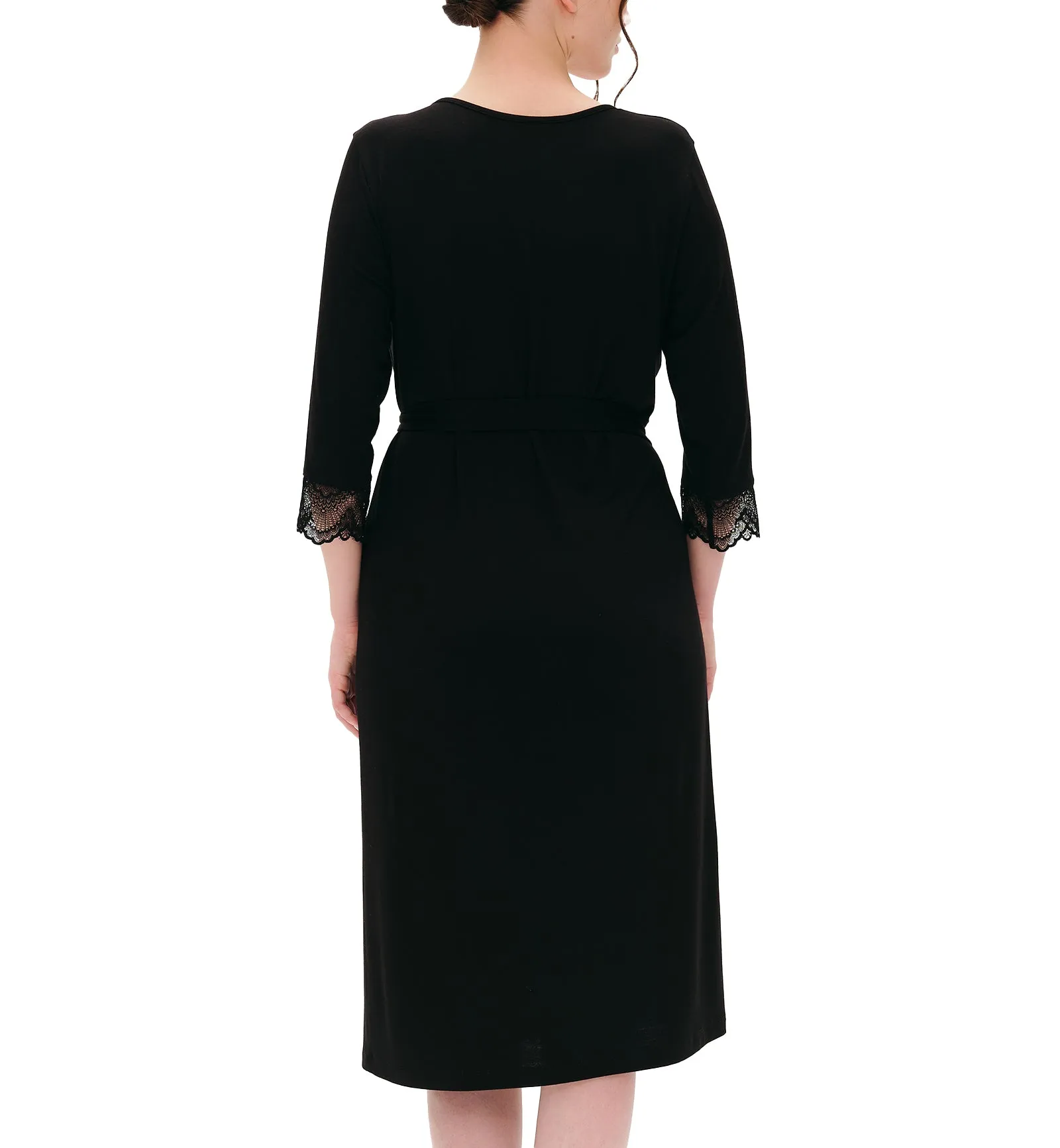effetto Bamboo Basics 3/4 Sleeve Robe (02105) - Black
