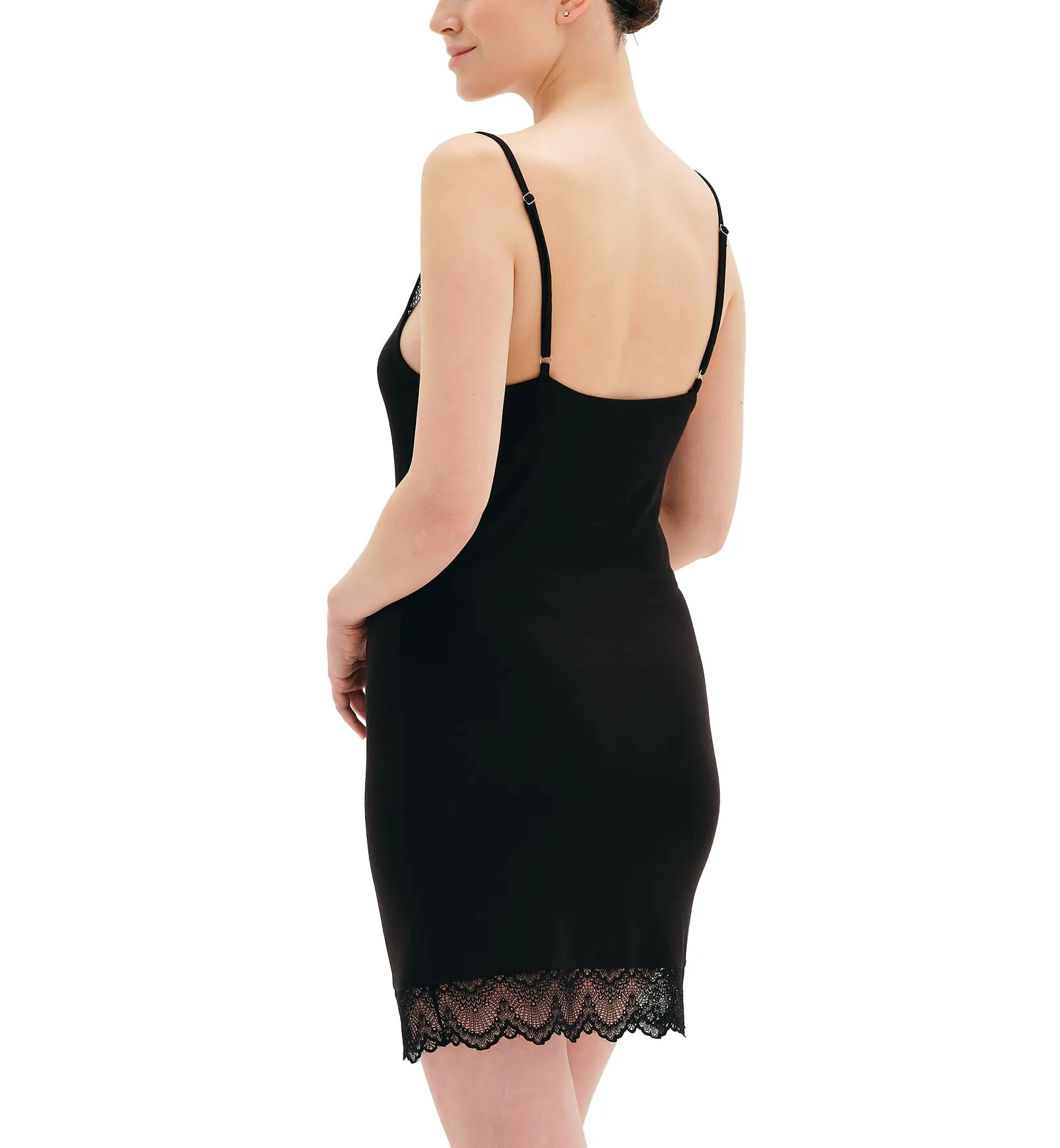 effetto Bamboo Basics Spaghetti Strap Chemise (02104) - Black