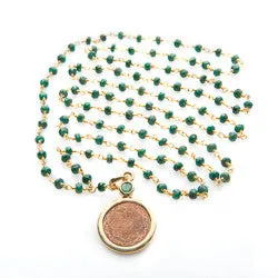 Emerald Sri Yantra Pendant Necklace