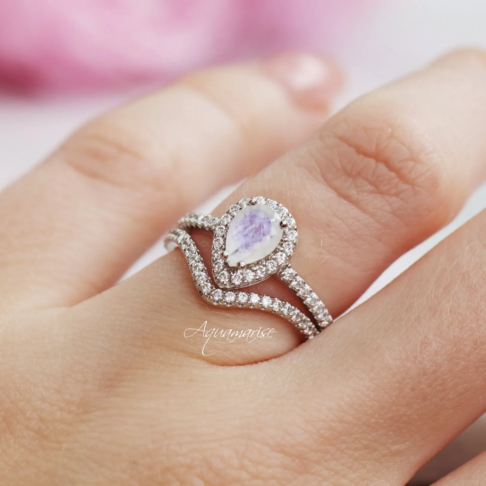 Emily Moonstone Ring- Sterling Silver