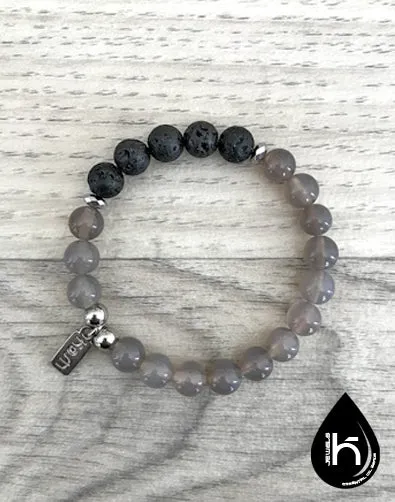 ESSENTIAL OIL DIFFUSER BRACELET - GRAY AGATE