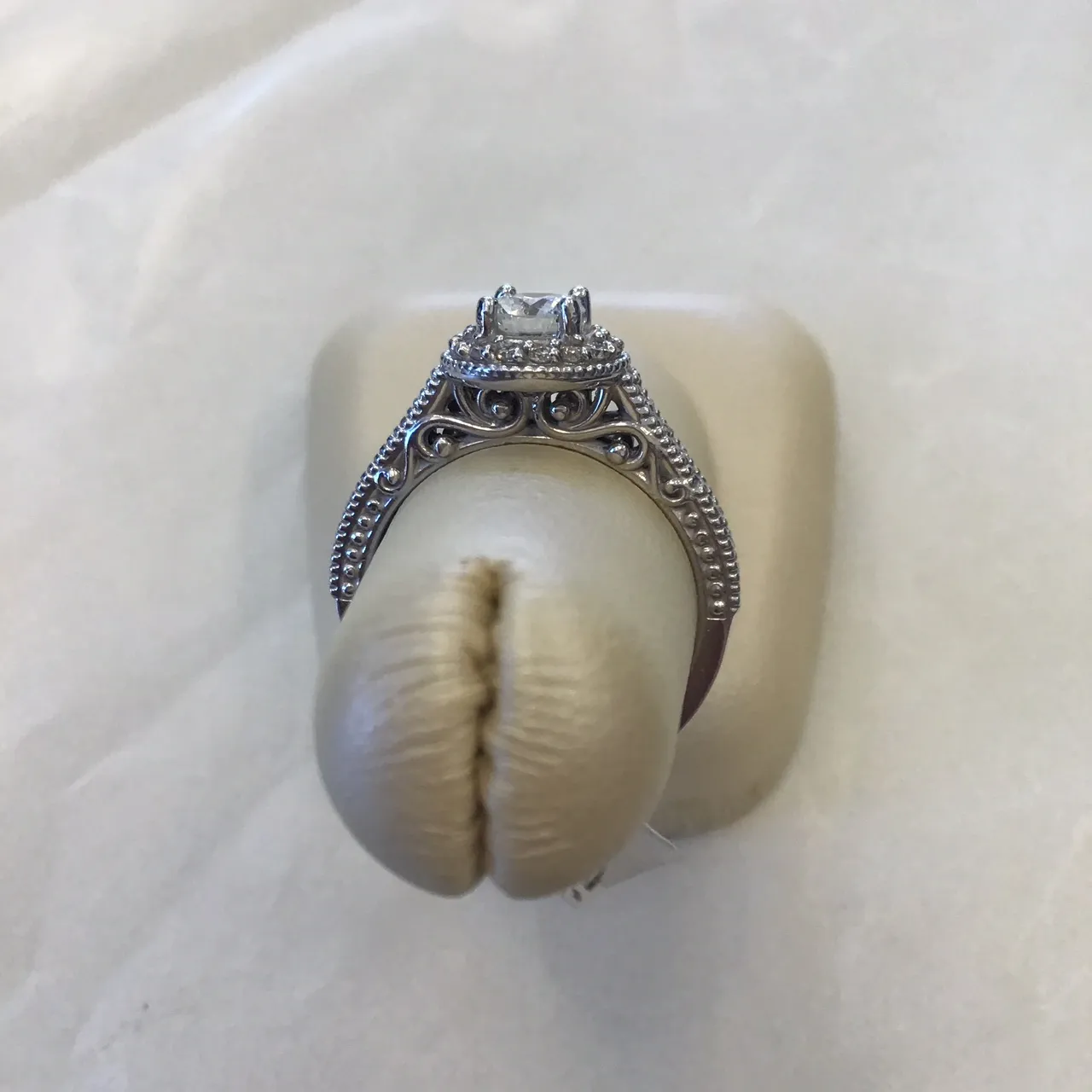 Fancy Round Halo Engagement Ring