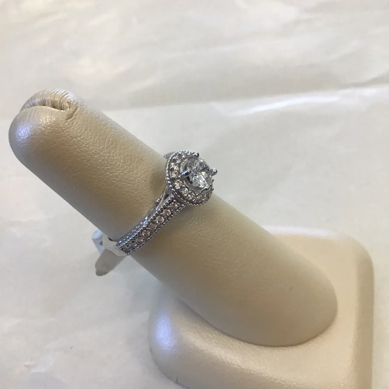 Fancy Round Halo Engagement Ring