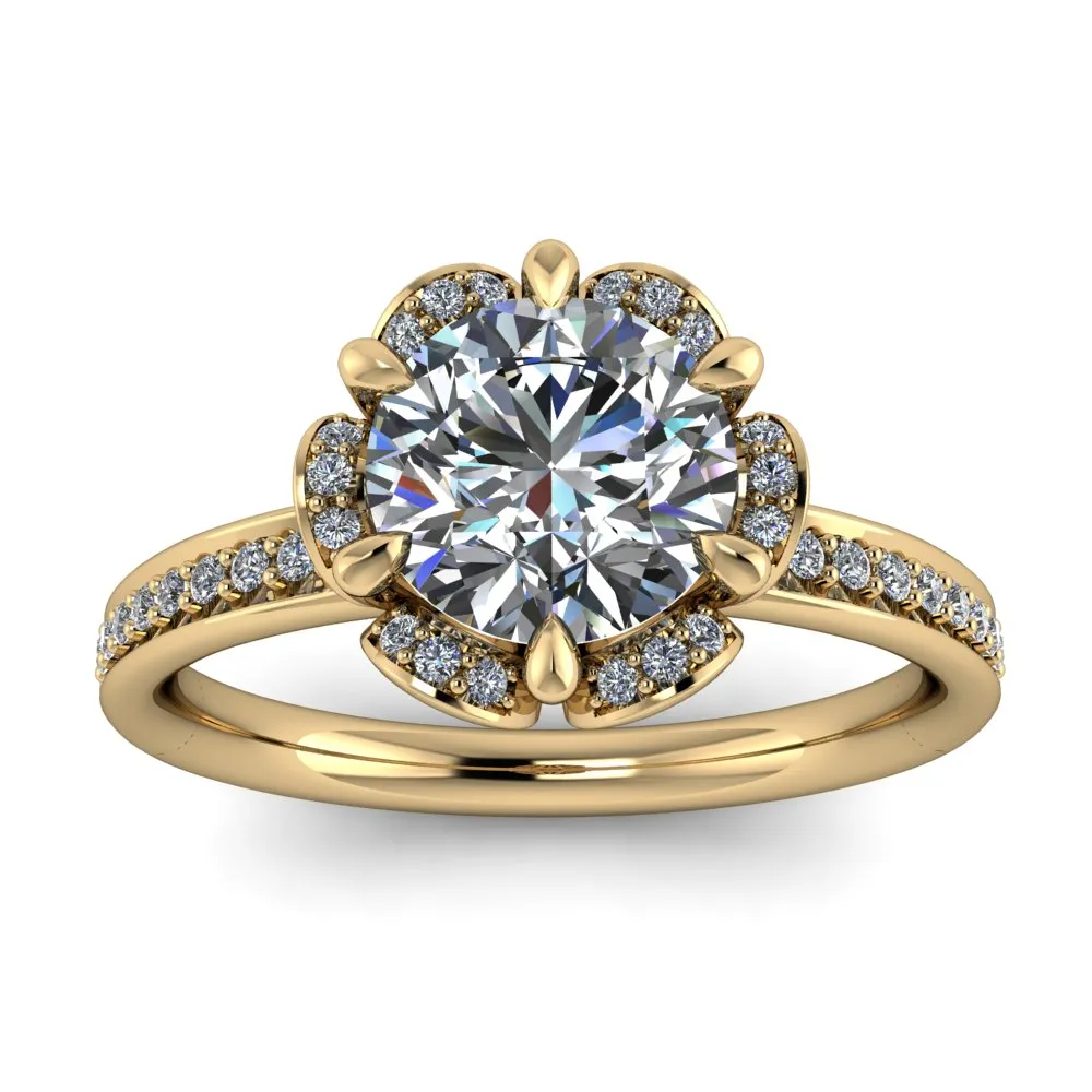 Floral Style Engagement RIng Diamond Setting - Blissful