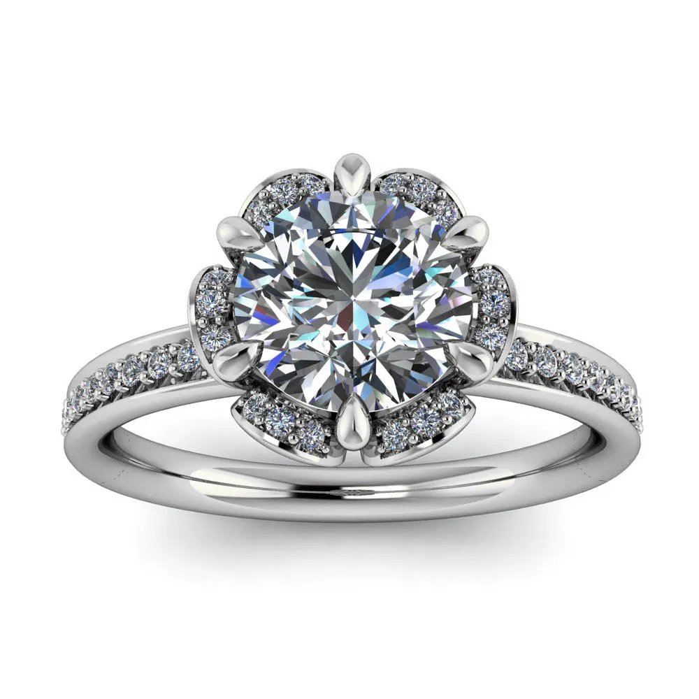 Floral Style Engagement RIng Diamond Setting - Blissful