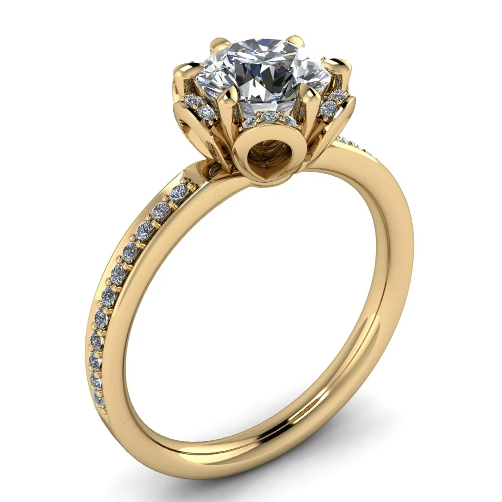 Floral Style Engagement RIng Diamond Setting - Blissful