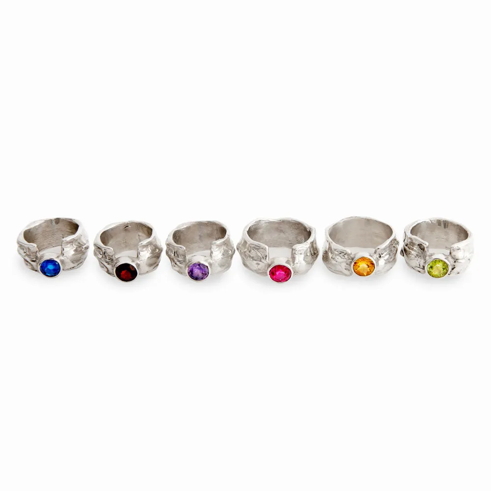 Gemstone Waterfall Ring - Thin Band