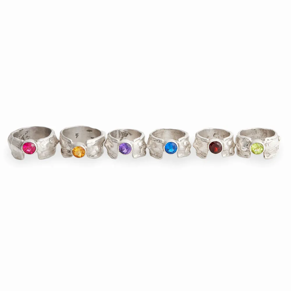 Gemstone Waterfall Ring - Thin Band
