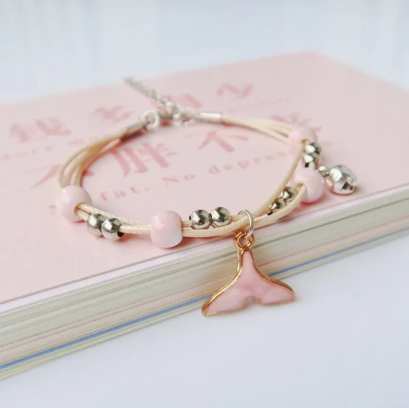 Glass Dried Flower Plant Bracelet Korean Simple Personalized Hipster Cherry Blossom Student Gift Ceramic Ornament