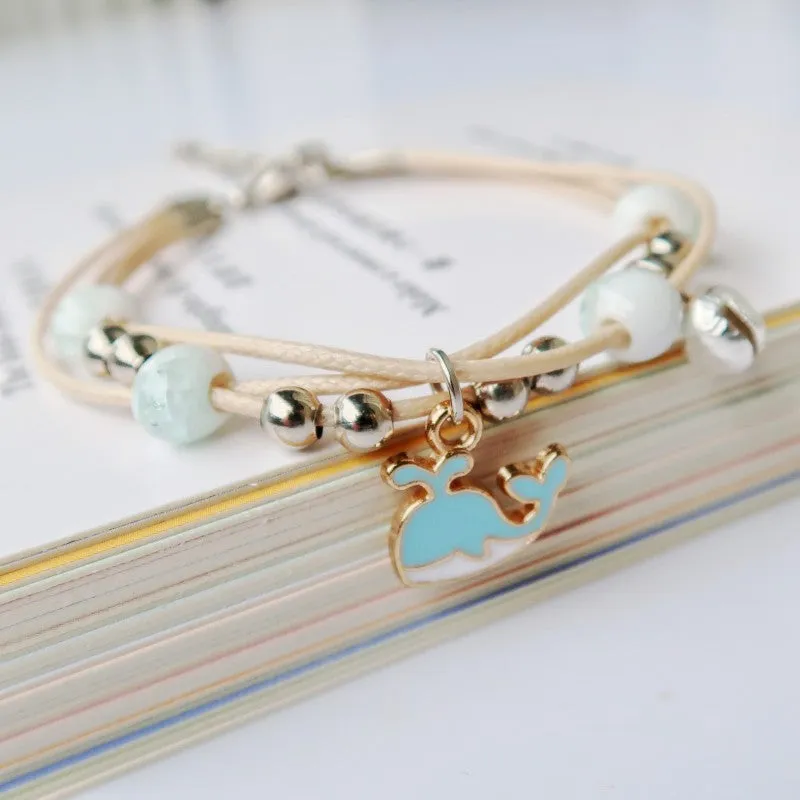 Glass Dried Flower Plant Bracelet Korean Simple Personalized Hipster Cherry Blossom Student Gift Ceramic Ornament