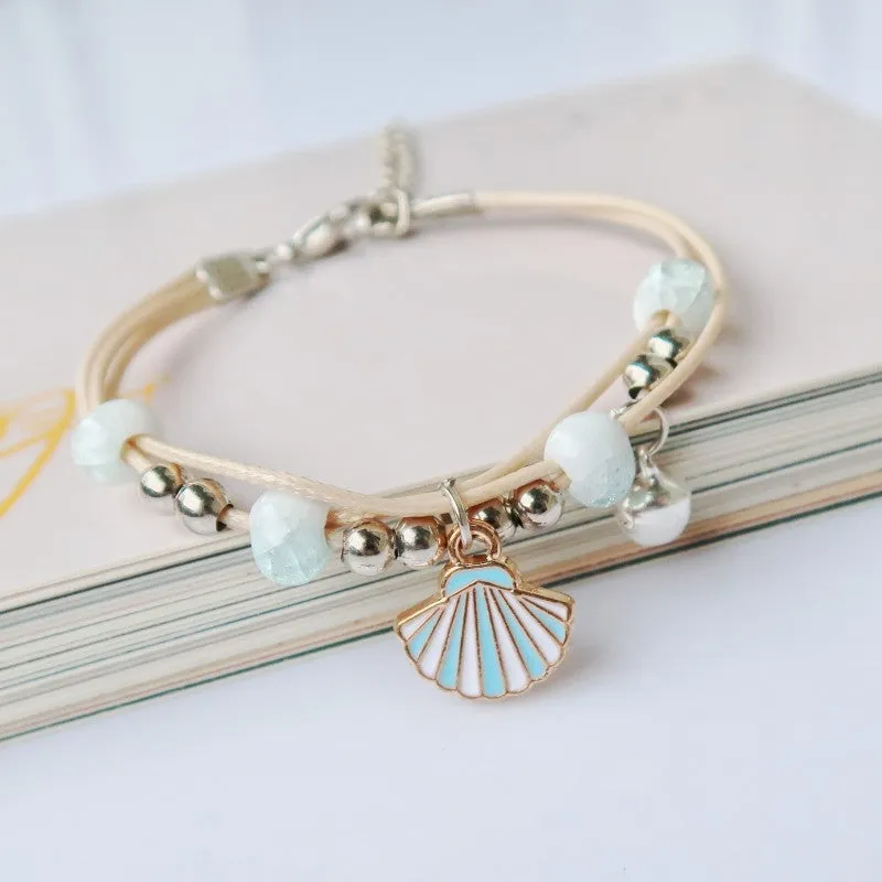 Glass Dried Flower Plant Bracelet Korean Simple Personalized Hipster Cherry Blossom Student Gift Ceramic Ornament
