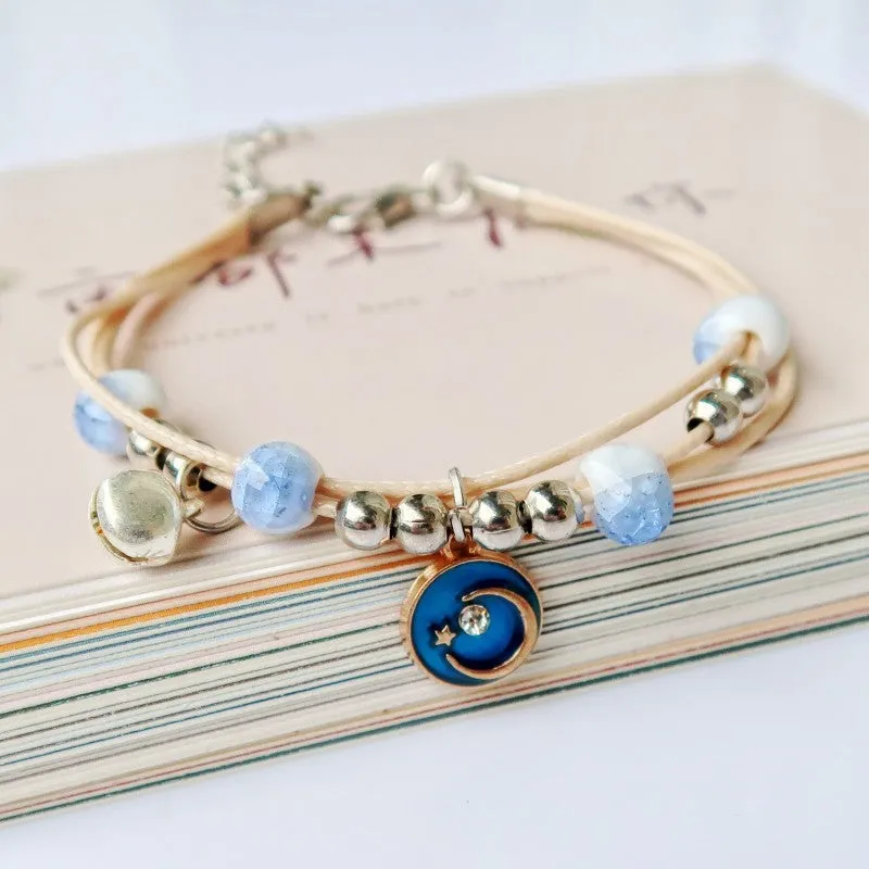 Glass Dried Flower Plant Bracelet Korean Simple Personalized Hipster Cherry Blossom Student Gift Ceramic Ornament