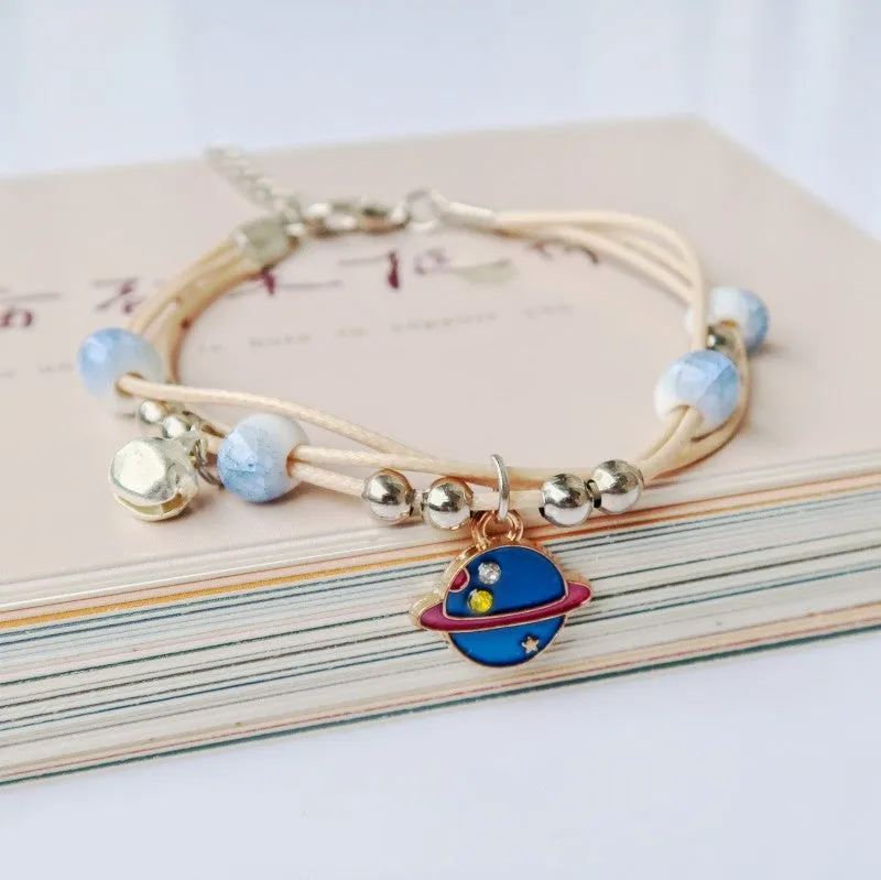 Glass Dried Flower Plant Bracelet Korean Simple Personalized Hipster Cherry Blossom Student Gift Ceramic Ornament
