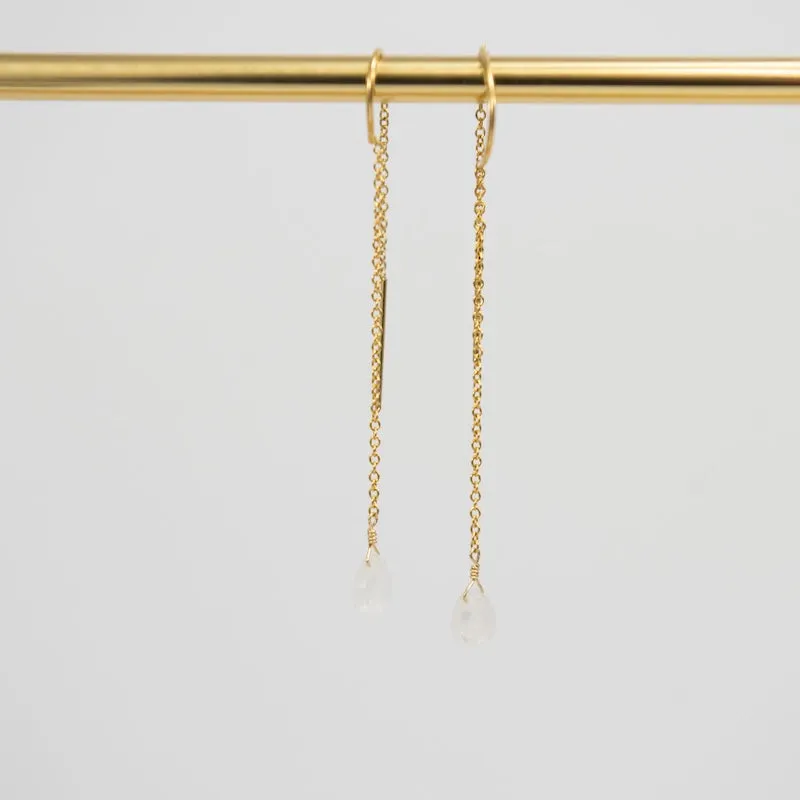 Gold Fill Moonstone Earrings