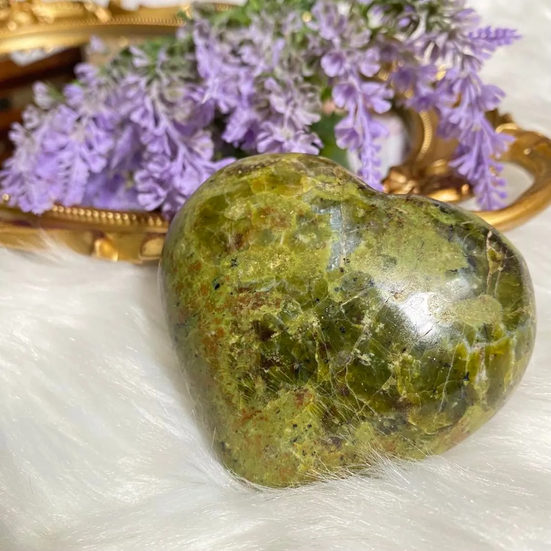 Green Opal Heart Shaped Stone