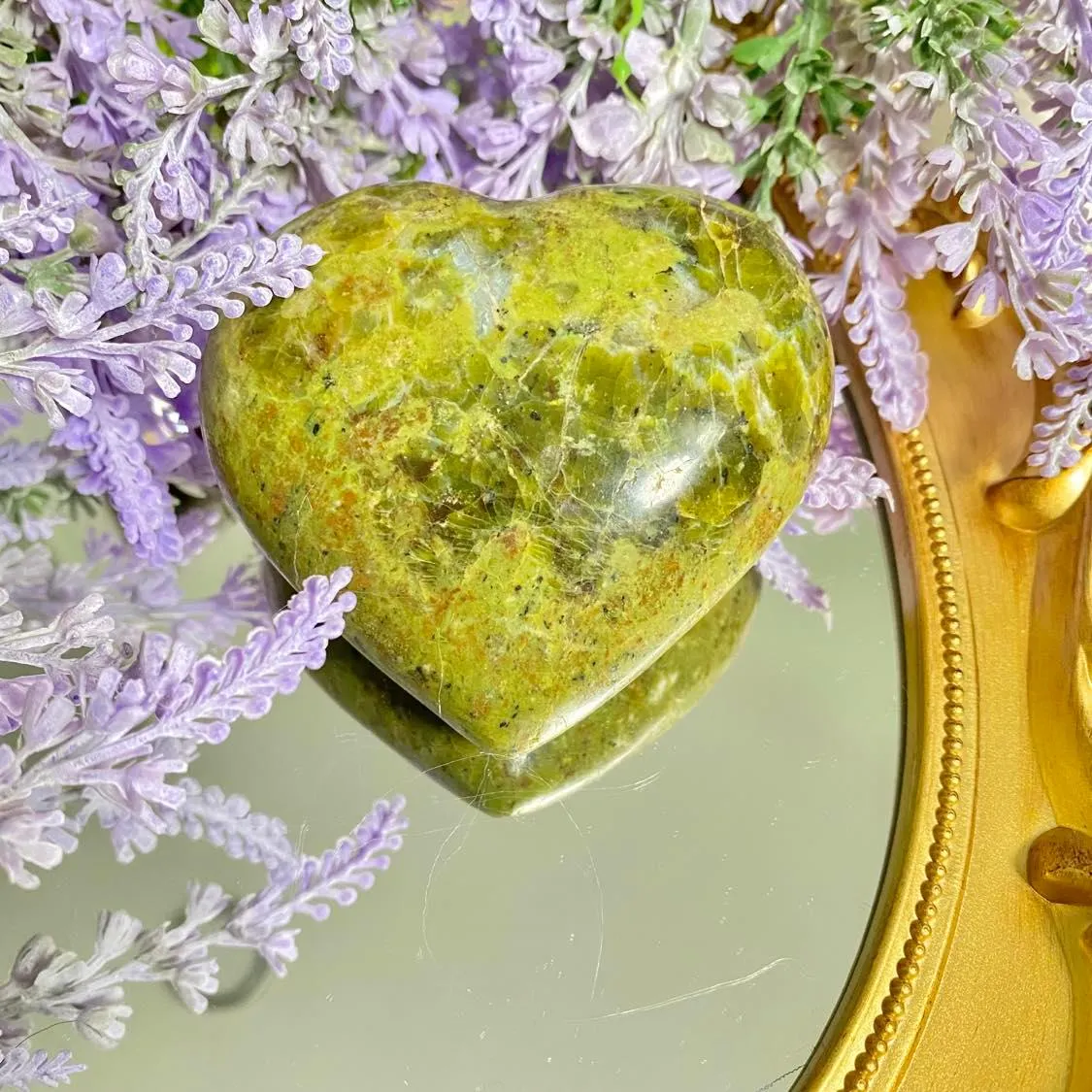 Green Opal Heart Shaped Stone