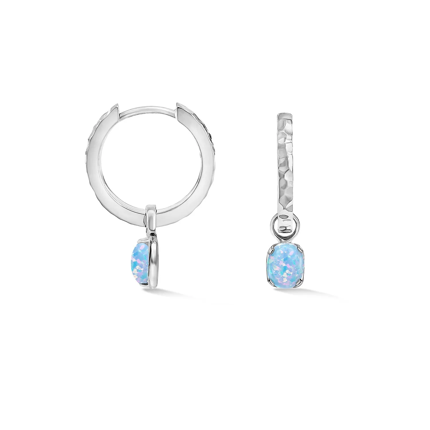 Hammered Opal Array Hoops