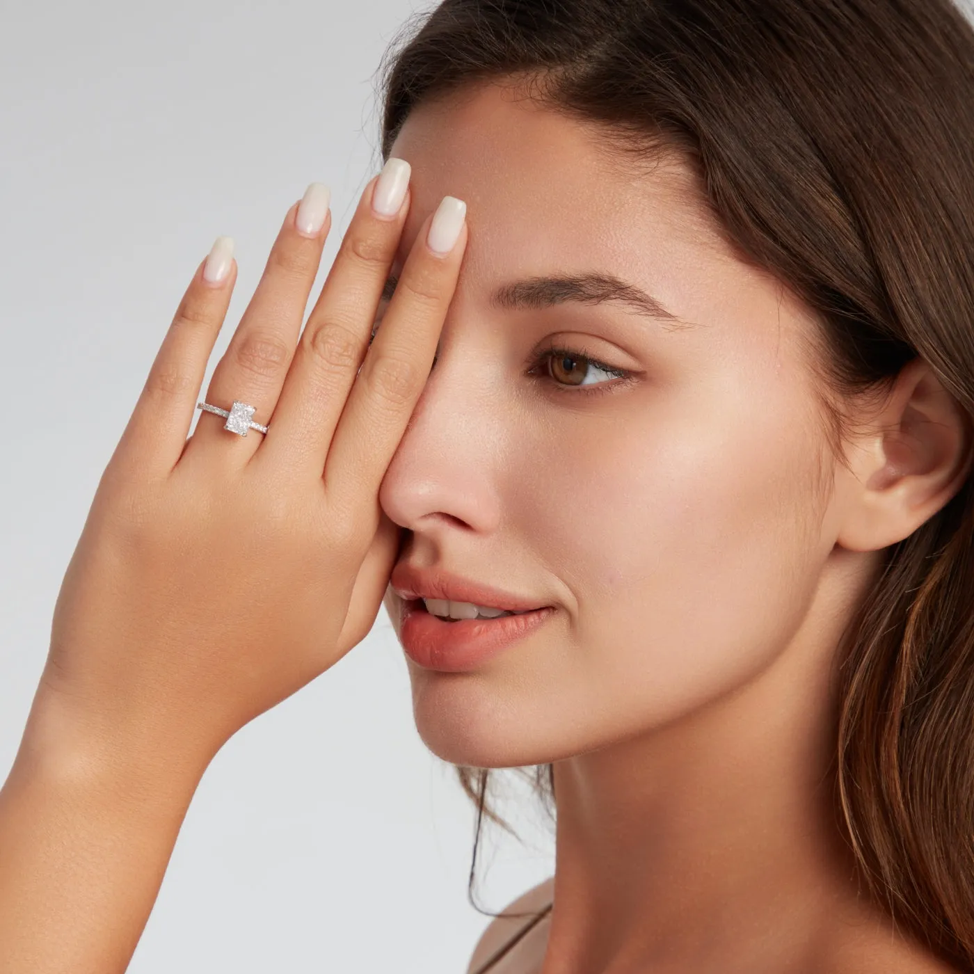 Hidden Halo Side Stone 2 Carat Radiant Cut Engagement Ring