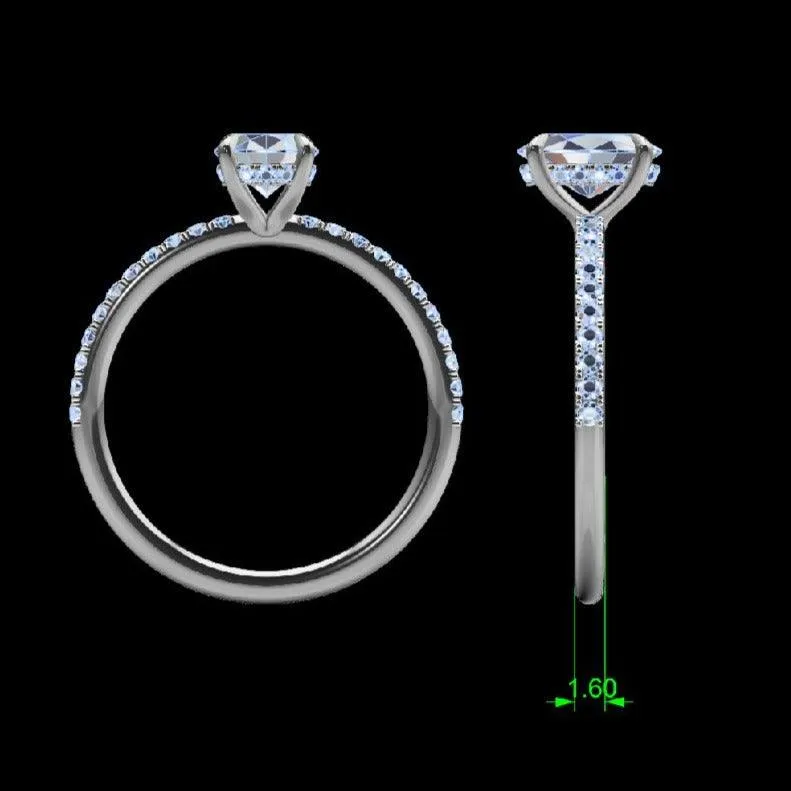 Hidden Halo Solitaire Plus Oval Diamond Engagement Ring