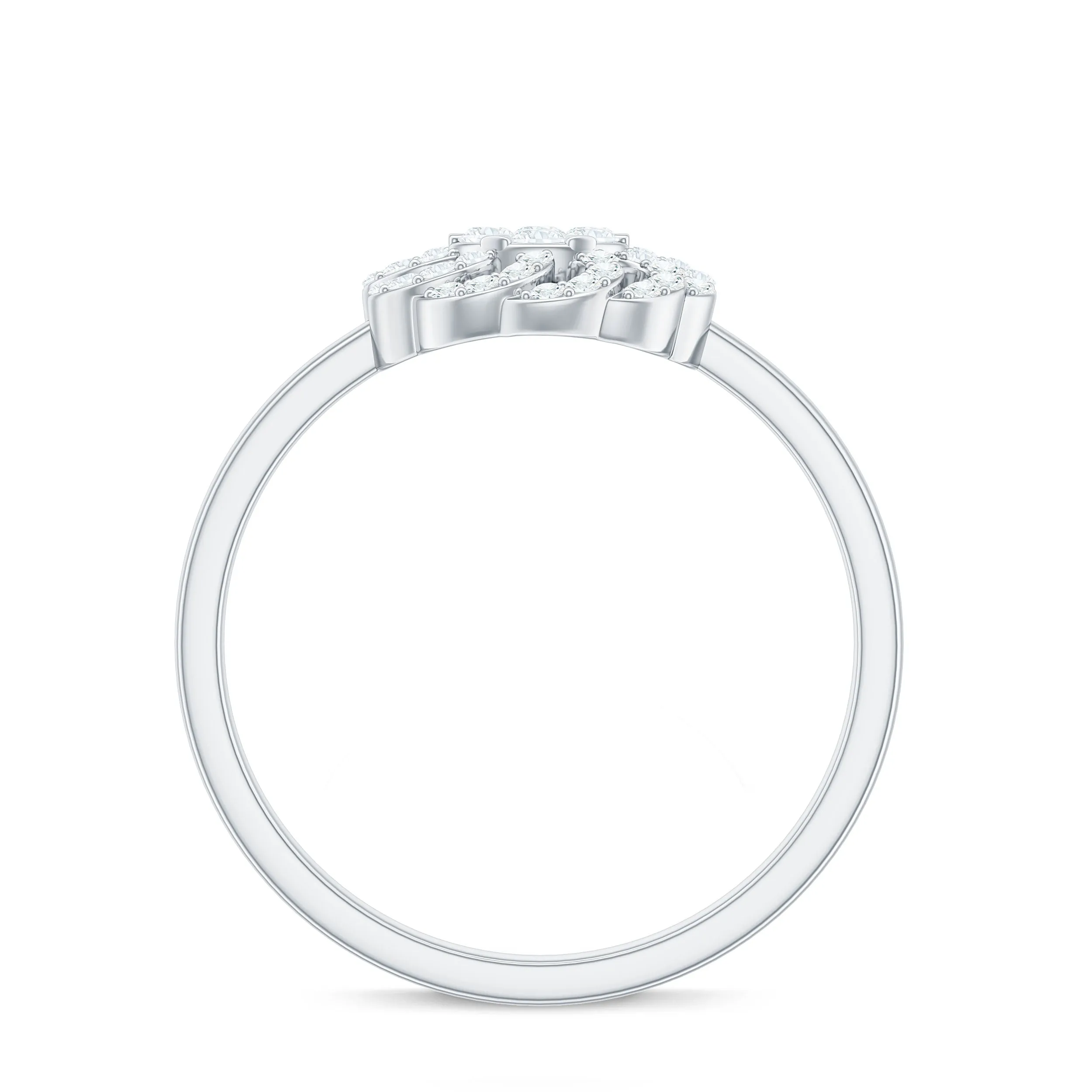 Illusion Set Round Diamond Flower Engagement Ring