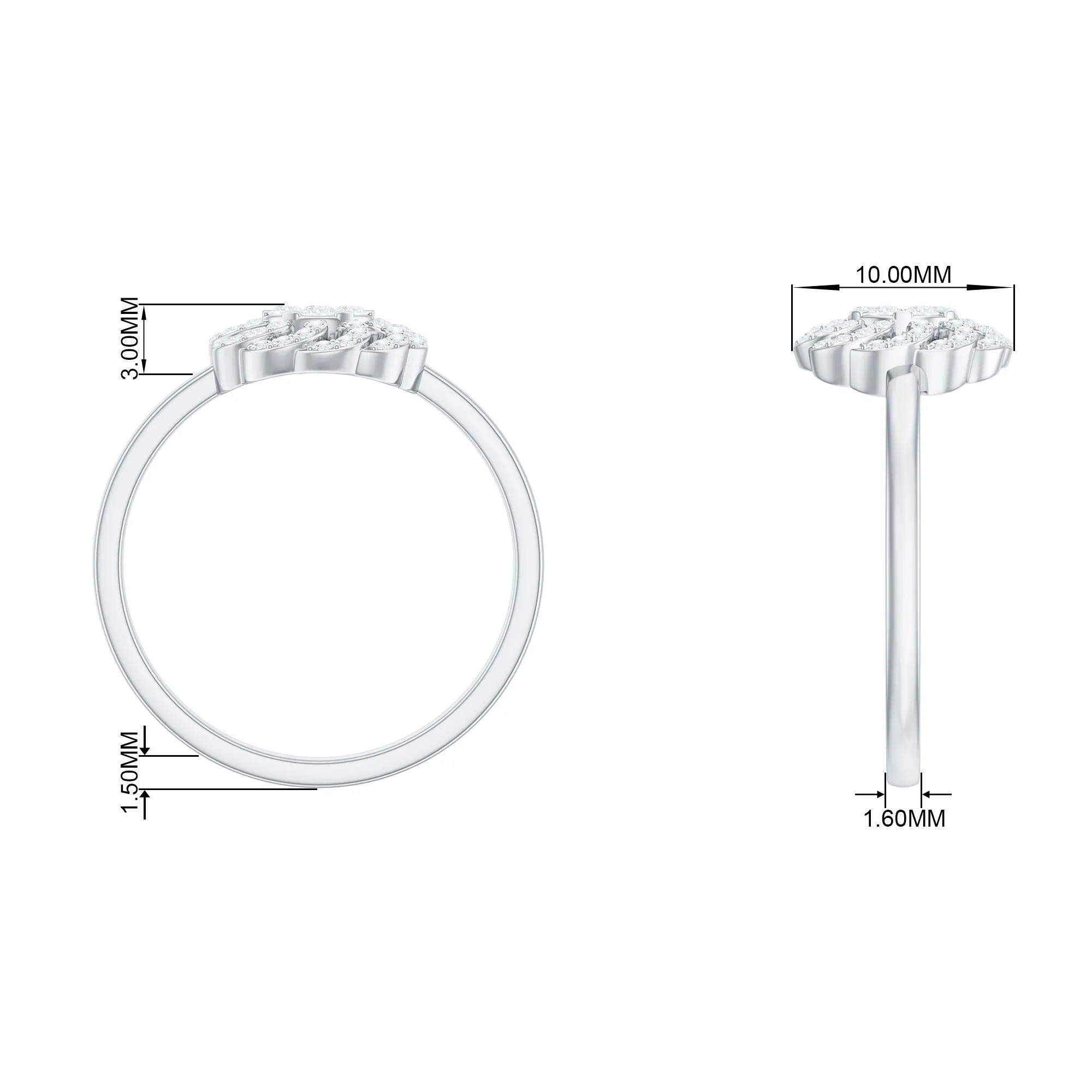 Illusion Set Round Diamond Flower Engagement Ring