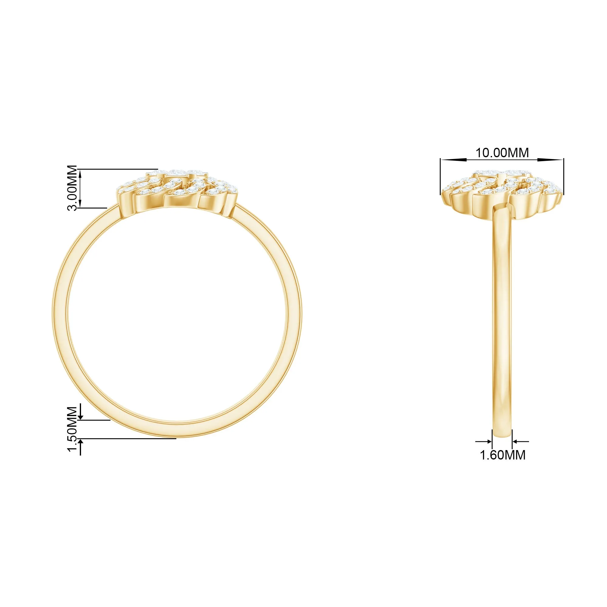 Illusion Set Round Diamond Flower Engagement Ring