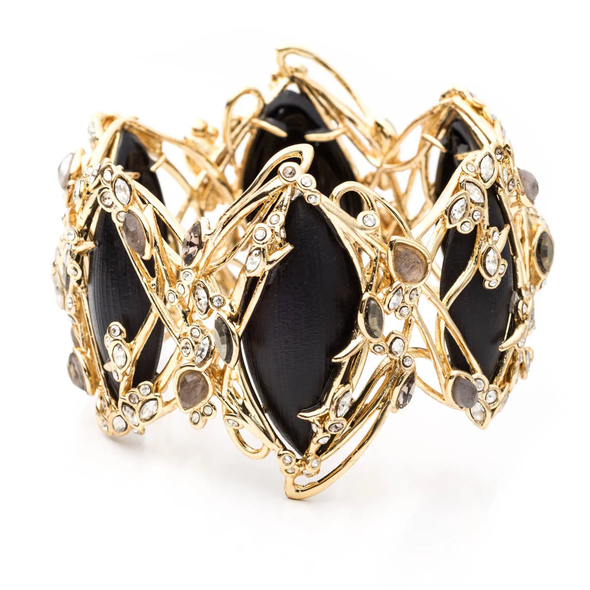 Imperial Crystal Lace Link Hinged Bracelet