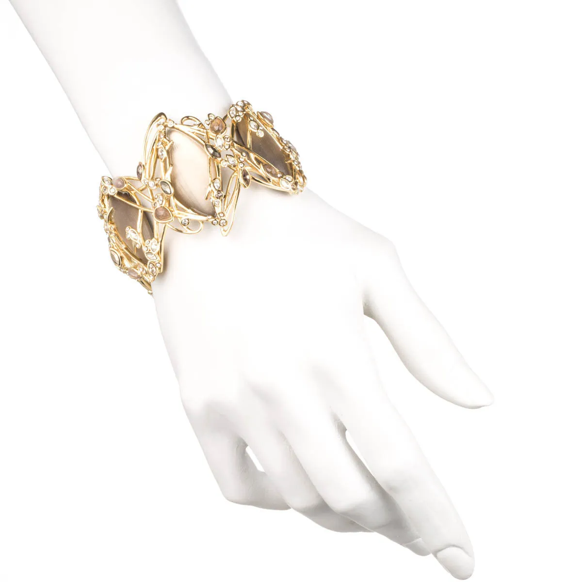 Imperial Crystal Lace Link Hinged Bracelet