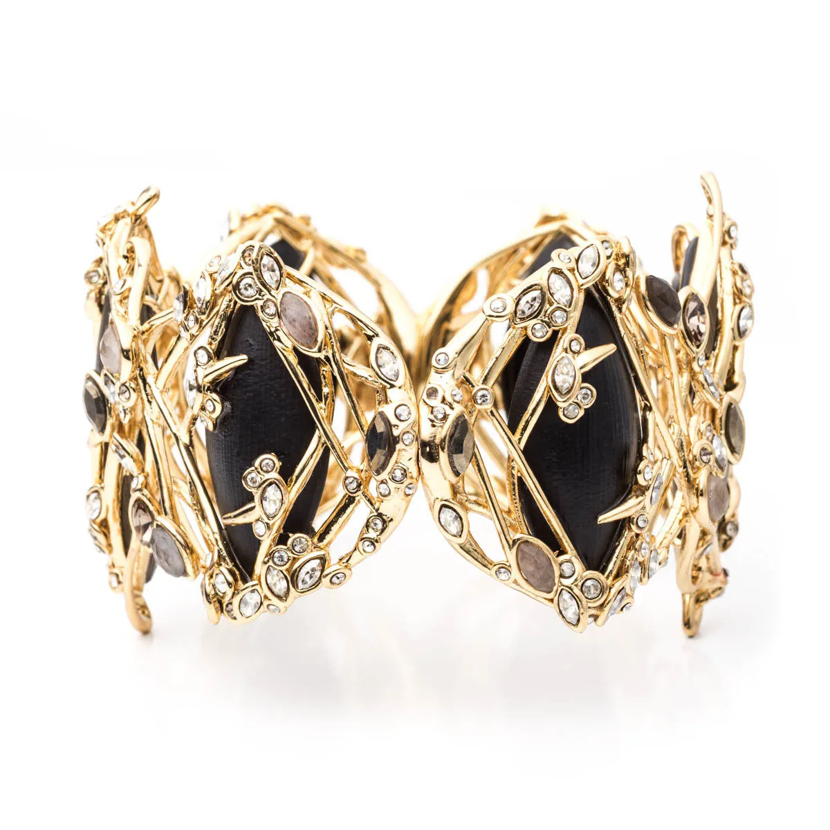 Imperial Crystal Lace Link Hinged Bracelet